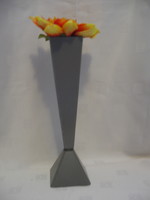 Szürke design fém váza vagy gyertyatartó