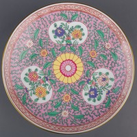 Herend emaille rose (ers) patterned wall plate # mc0622