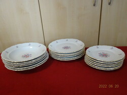 Csehszlovák porcelán, 18 darabos tányérkészlet. Vanneki! Jókai.