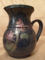 Antique iridescent tin glaze flawless painted washbasin jug rarity 20.5 cm