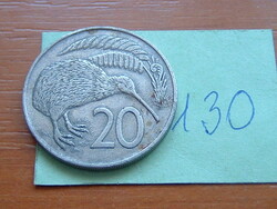 New Zealand New Zealand 20 cent 1967 (l) Kiwi bird, Elizabeth II, copper-nickel 130.