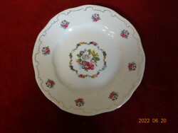 Zsolnay porcelain small plate, feathered, rose pattern. He has! Jókai