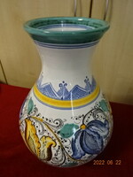 Glazed ceramic vase, made by Béla village Kaposvár. He has! Jókai.