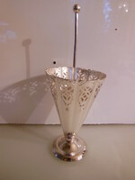 Napkin holder - silver-plated - umbrella-shaped - lace effect - German - 22 x 9 cm