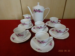 Great Plain porcelain coffee set for six people, rose pattern. He has! Jókai.