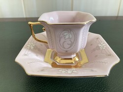 H&C Rosa Porzellan rózsaszín porcelán csésze alátéttel