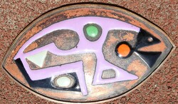 Barabás lajos - fish - compartment enamel on copper plate - fire enamel