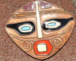 Barabás lajos - mask - compartment enamel on copper plate - fire enamel