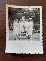 Old photo of first communion little girls vintage photo
