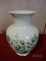 Hollóház porcelain vase with green - yellow pattern. He has! Jókai.