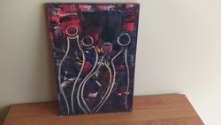 (K) abstract painting 26x38 cm