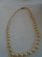Antique pearl necklace with silver marcasite clasp from country of origin