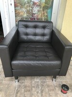 Original cowhide armchair dark brown 90 cm