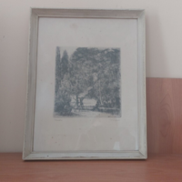 László gyula etching with 31x40 cm frame