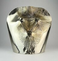 0O215 marked lacaca gauze metal vase 25 cm