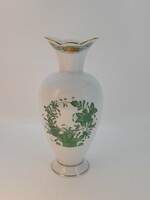 Herendi zöld indiai kosármintás váza 19 cm