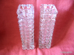 Retro Salgótarján hasáb üveg vázák
