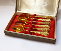 Soviet gilded silver teaspoon set.