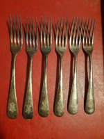 Magical antique silver plated fork set (6 pcs)