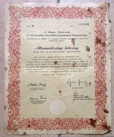 Magyar Köztársaság Államadóssági kötvény Bp.1946 július 1. Búzakötvény 10 kg.4% kamatozó