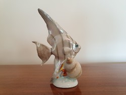 Régi Drasche porcelán tengeri hal kagylóval