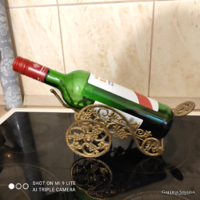 Copper chiseled wine cart, solo and flower pattern
