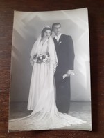 Old wedding photo 1952 bride groom photo
