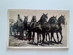 Régi lovas képeslap 1942 Debreceni ötösfogat fotó levelezőlap