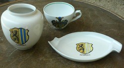 Leipzig deesbach porcelain cup + 2 handausgemalt porcelain