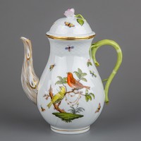 Herend Rothschild Pattern Teapot with Pink Rose Lid and Pliers # mc1162