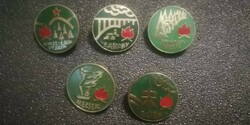 Úttörő Vándortábor jelvény 5 db egyben