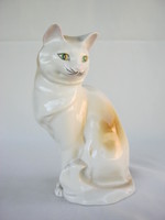 Retro ... Hollóházi porcelán figura nipp macska cica