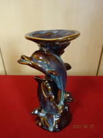 German glazed ceramic vase with dolphins. He has! Jókai.