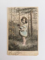 Old postcard photo 1904 postcard little girl