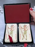 Régi, szép állapotú﻿, erotikus francia kártya elegáns dobozban