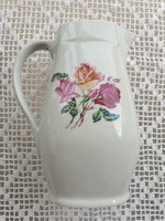 Régi Drasche Budapest porcelán rózsás kancsó vintage kiöntő rózsa mintás vizes kancsó