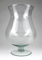 1J721 Nagyméretű fújt üveg kehely cukorkínáló üveg tál 31.5 cm