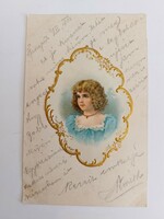 Old embossed postcard 1901 postcard little girl