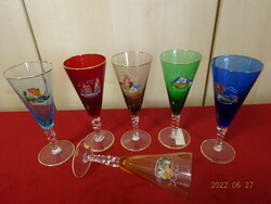 Colorful Italian glass cocktail glass, s. Marino sights. Six in one. He has! Jókai.