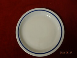 Lowland porcelain small plate, blue striped, diameter 17 cm. He has! Jókai.