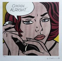 Roy Lichtenstein 'Ohhh Alright' pop-art offszett litográfia 1964, Castelli Graphics New York