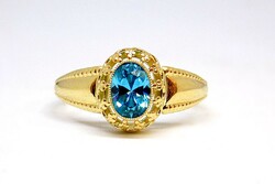 Blue stone gold ring (zal-au107995)