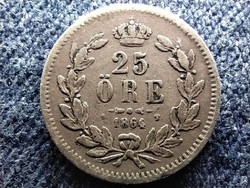 Svédország XV. Károly (1859-1872) .750 ezüst 25 Öre 1864 ST (id62752)