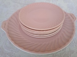 Gránit rózsaszín  süteményes tányér gyűjtőknek