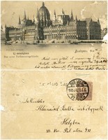 Régi képeslap - Budapest Új országház 1900