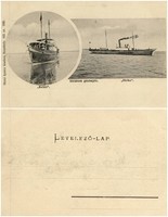 Régi képeslap - Balatoni gőzhajók 1905