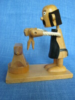 Blacksmith master retro wooden figurine from 1978