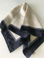Street one scarf with deep blue and beige colors, 55 x 52 cm