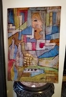 Cubist painting iv. 90 X 64 cm