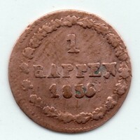 Svájc Bern Kanton 1 rappen, 1836, billon
